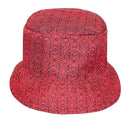 Bucket Hat Dupla Face - Vermelha Alto Relevo Preto e Red Details