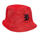 Bucket Hat Dupla Face - Vermelha Alto Relevo Preto e Red Details