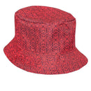 Bucket Hat Dupla Face - Vermelha Alto Relevo Preto e Red Details
