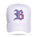 Boné Snapback Branco Alto Relevo Zig Zag Pink