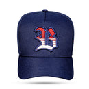 Boné Snapback Azul Marinho Contour Degradê Vermelho