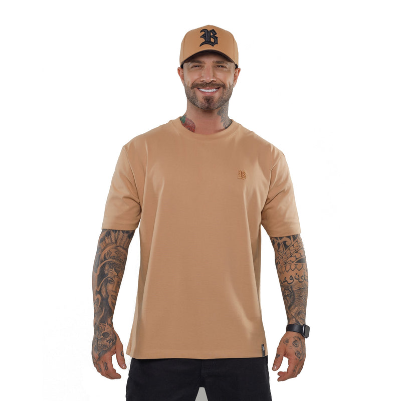 Camiseta Oversized Caramelo Basic Logo Bordado