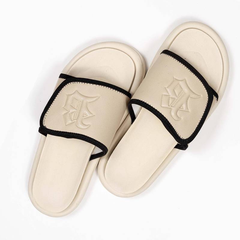 Chinelo Slide Velcro Bege