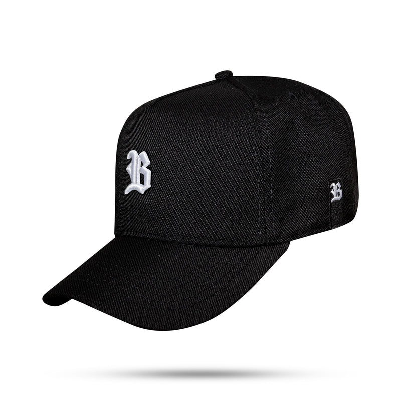 Boné Snapback Basic Preto Logo Branco