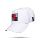 Boné Snapback Branco Chess Logo Vermelho