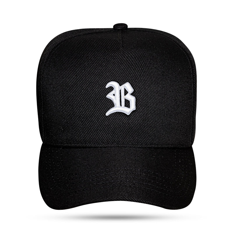 Boné Snapback Basic Preto Logo Branco