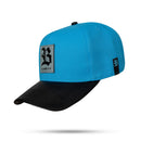 Boné Snapback Azul Celeste Aba Couro Number One