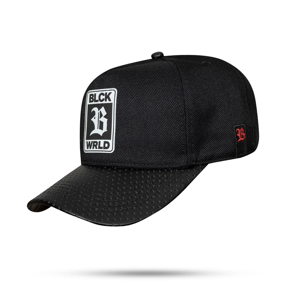 Boné Snapback Preto Aba Couro World