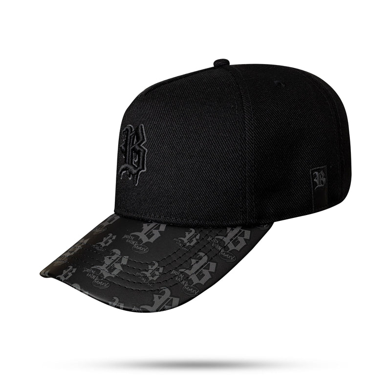 Boné Snapback Preto Aba Couro Splash