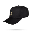 Boné Snapback Preto Basic Colors Logo Caramelo