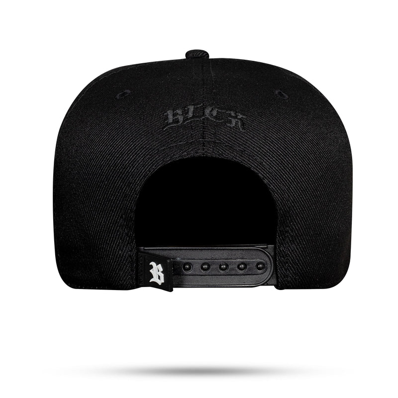 Boné Snapback Preto Aba Couro Splash