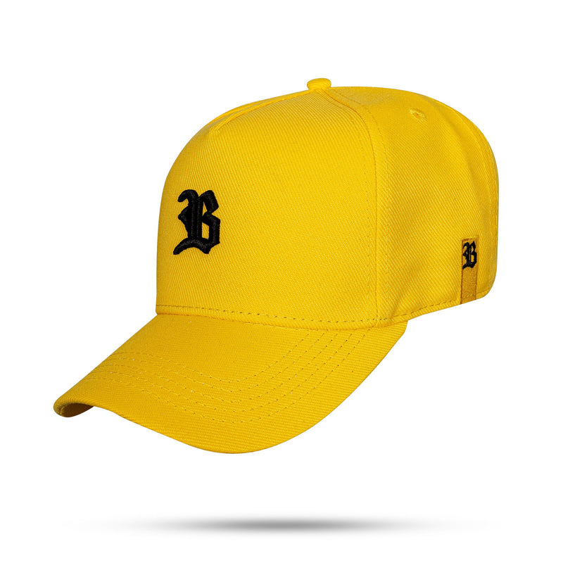 Boné Snapback Basic Amarelo Logo Preto
