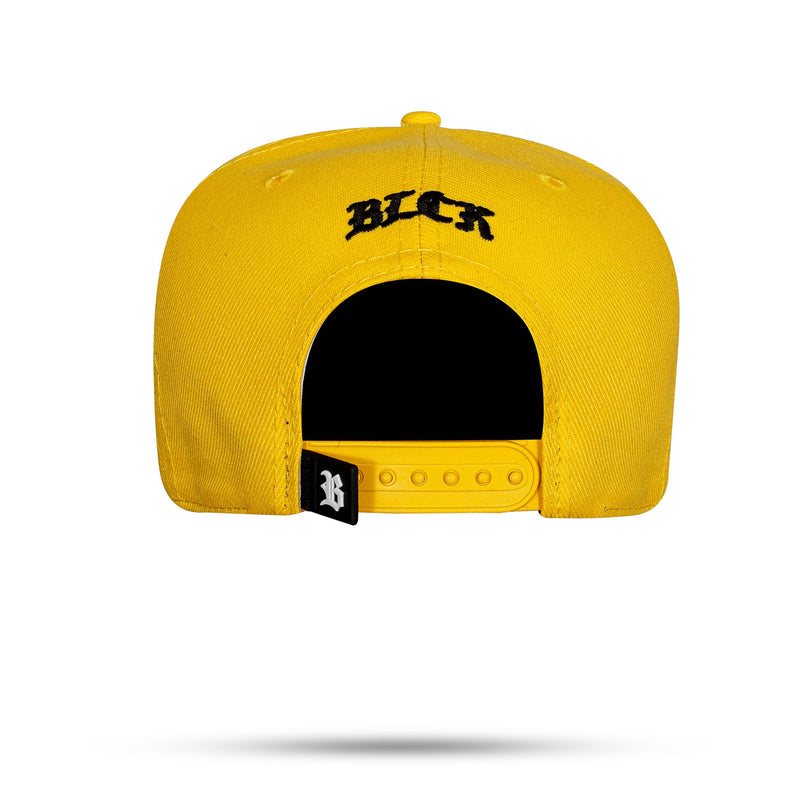 Boné Snapback Basic Amarelo Logo Preto