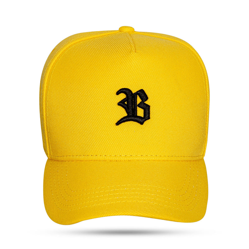 Boné Snapback Basic Amarelo Logo Preto