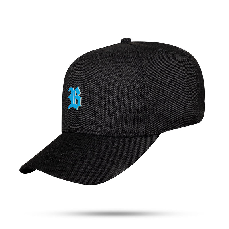 Boné Snapback Preto Basic Colors Logo Azul