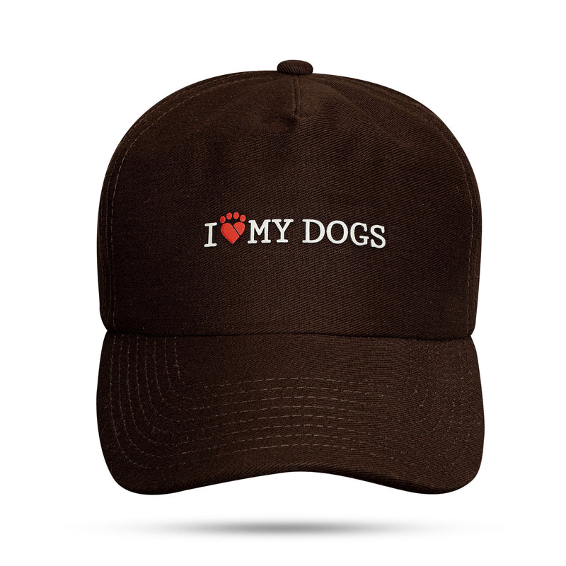 Boné Dad Hat Snapback Marrom I Love My Dogs