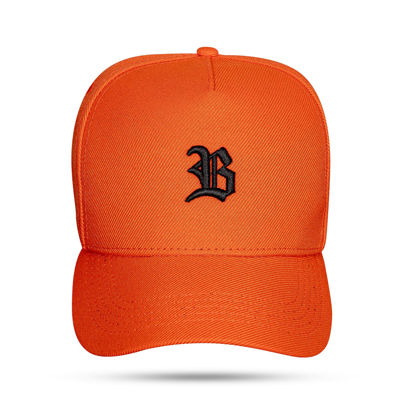 Boné Snapback Basic Laranja Logo Preto