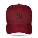 Boné Snapback Basic Vinho Logo Preto