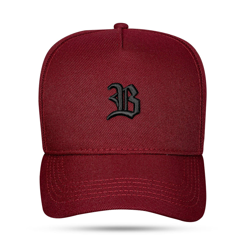 Boné Snapback Basic Vinho Logo Preto