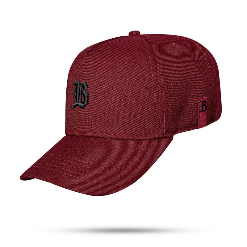 Boné Snapback Basic Vinho Logo Preto
