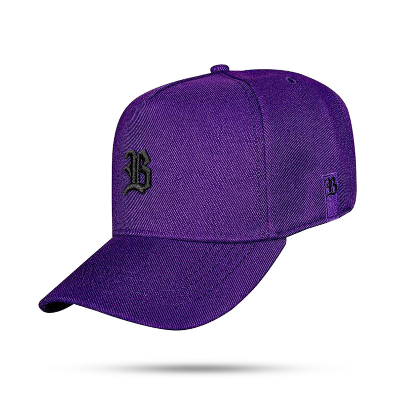 Boné Snapback Basic Roxo Logo Preto