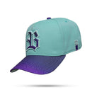 Boné Snapback Verde Água Aba Degradê Roxo Azul Marinho