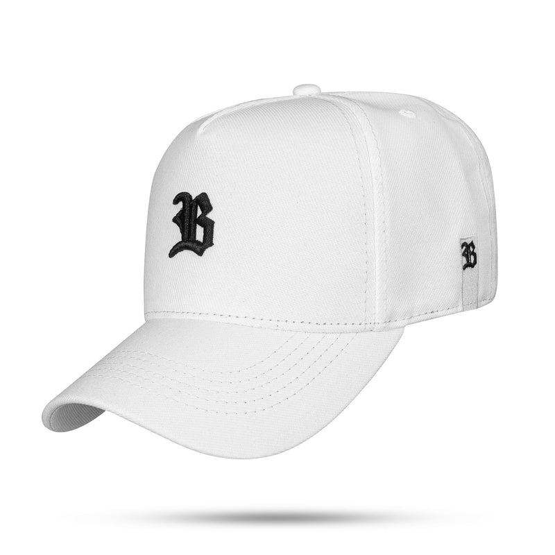 Boné Snapback Basic Branco Logo Preto