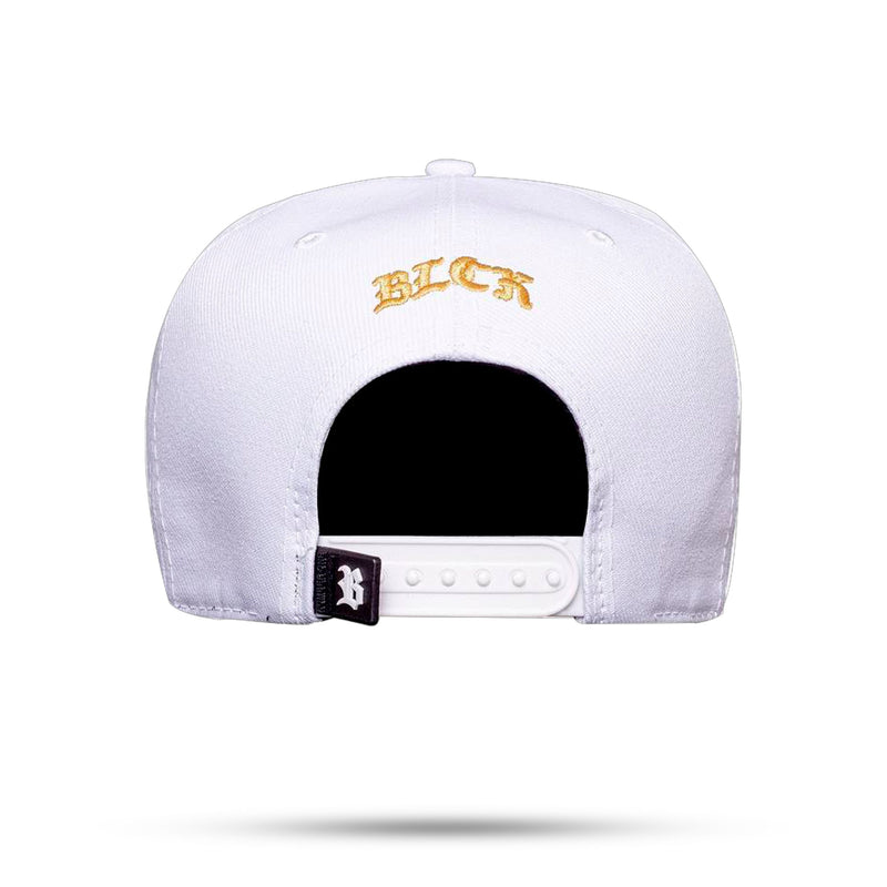Boné Branco Aba Shine Dourada