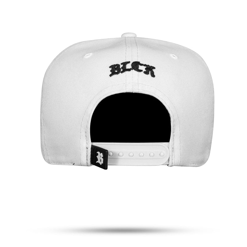 Boné Snapback Basic Branco Logo Preto