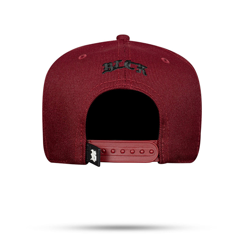 Boné Snapback Basic Vinho Logo Preto