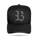 Boné Snapback Aba Couro All Black