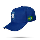 Boné Snapback Azul Brasil Brasão Branco