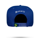 Boné Snapback Azul Brasil Brasão Branco