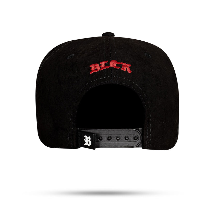 Boné Snapback Preto Suede Born Raised to Red