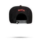 Boné Snapback Suede Preto Verniz Vermelho