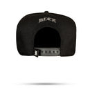 Boné Snapback Preto Logo Couro Laser Chumbo