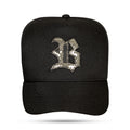 Boné Snapback Preto Logo Couro Laser Chumbo