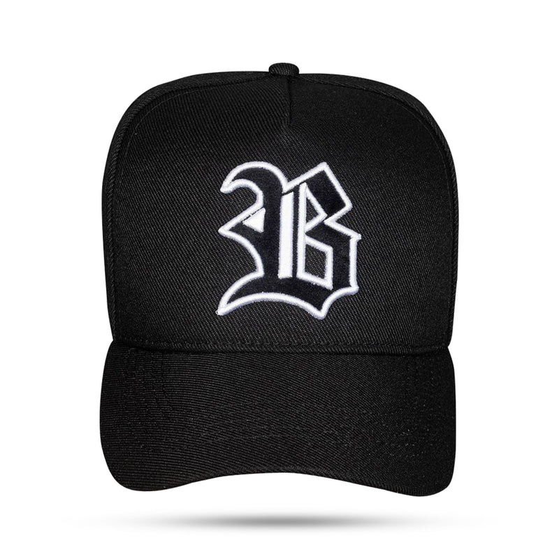Boné Snapback Preto Contour Veludo Branco