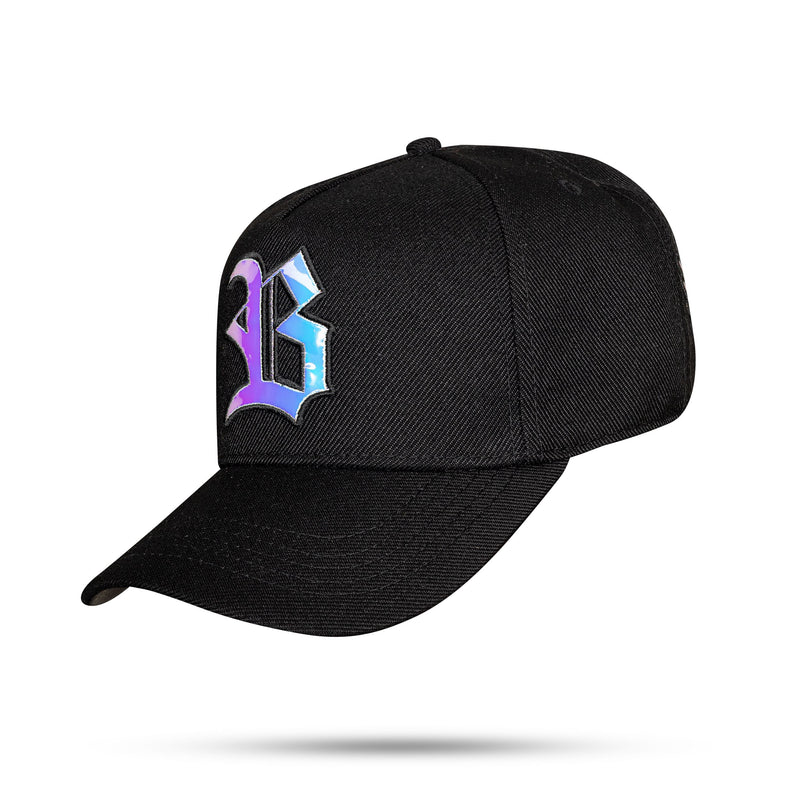 Boné Snapback Preto Wings Holográfico Prata