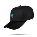 Boné Snapback Preto Basic Colors Logo Verde Água