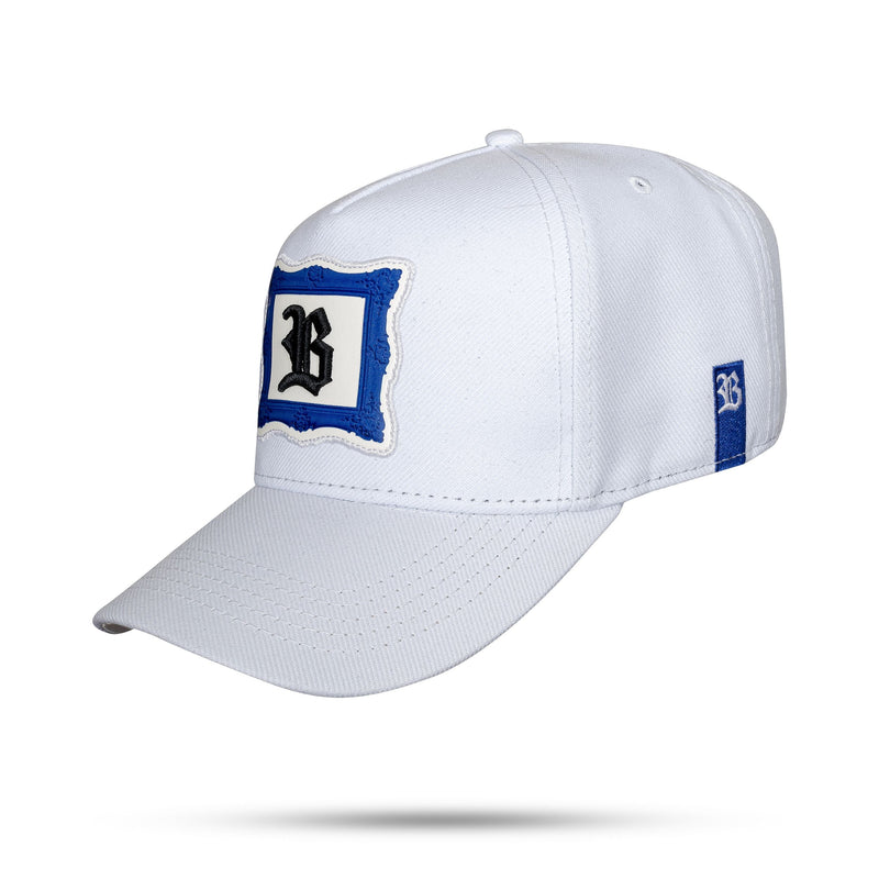 Boné Snapback Branco Framed Azul