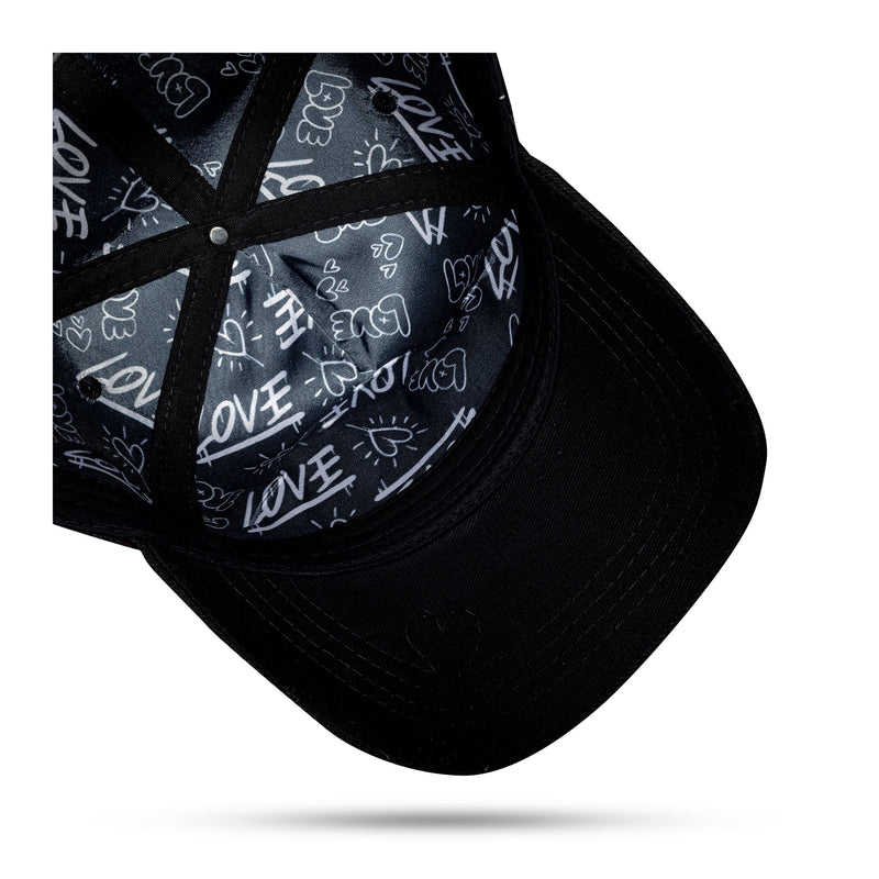 Boné Snapback Preto Love Logo Metal