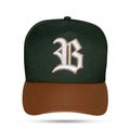 Boné Snapback Verde Musgo Aba Couro Brown