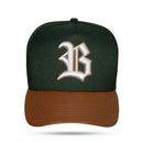 Boné Snapback Verde Musgo Aba Couro Brown