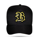 Boné Snapback Preto Paint Amarelo