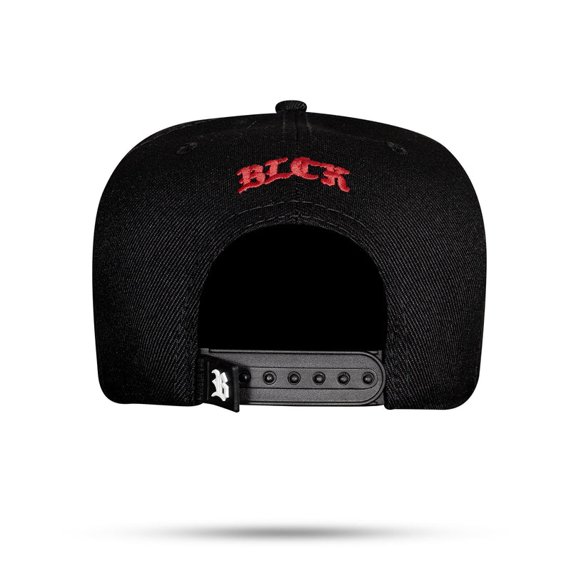 Boné Snapback Preto Paint Vermelho