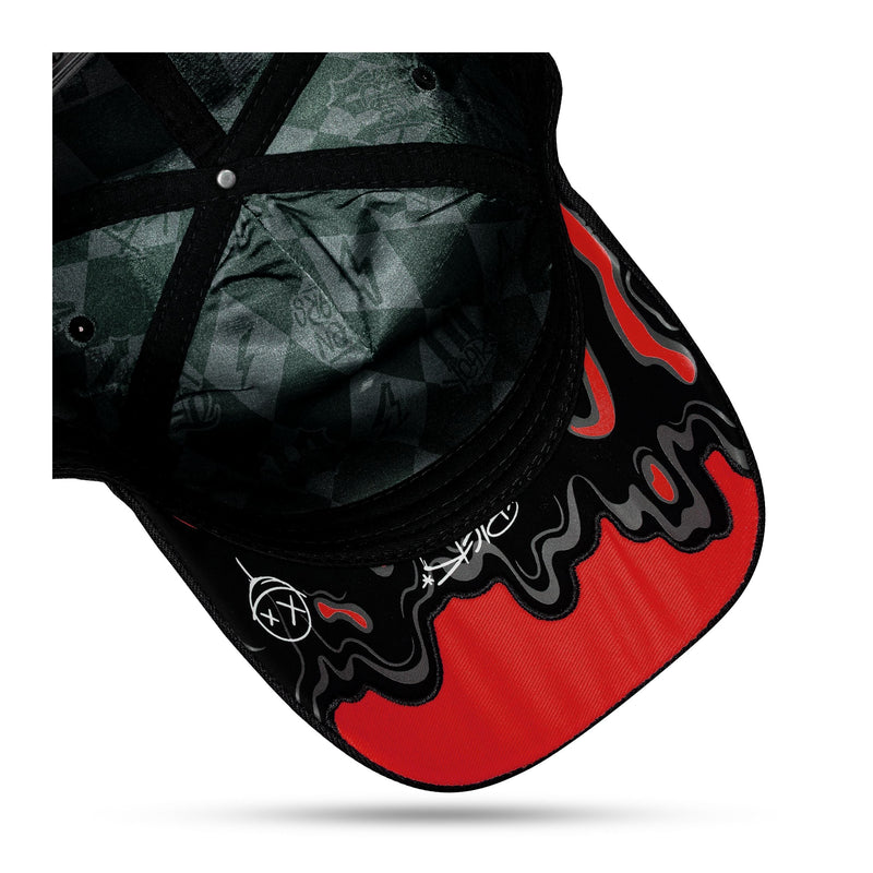 Boné Snapback Preto Paint Vermelho