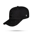 Boné Snapback New All Black Letters Logo Couro