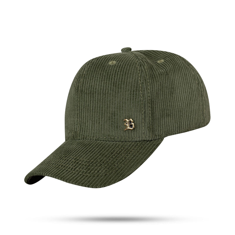 Boné Strapback Verde Oliva Veludo Gold