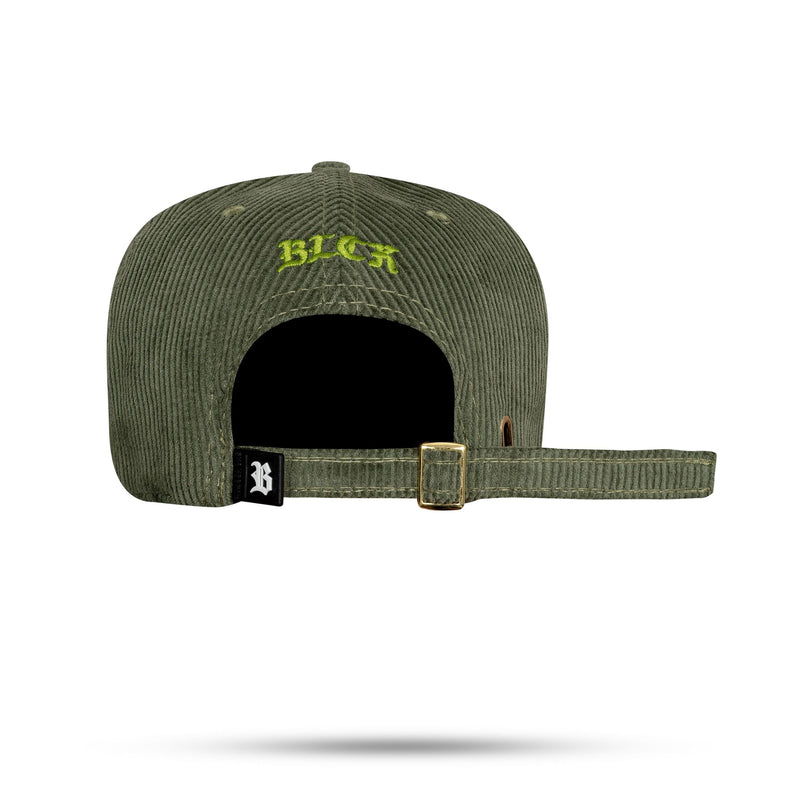 Boné Strapback Verde Oliva Veludo Gold